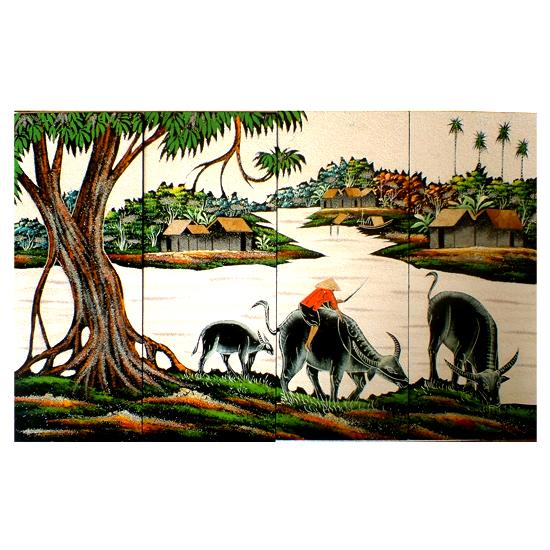 Tranh bộ 4 tấm cẩn trứng