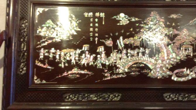 TRANH VINH QUY BÁI TỔ GỖ GỤ KHẢM ỐC XÀ CỪ