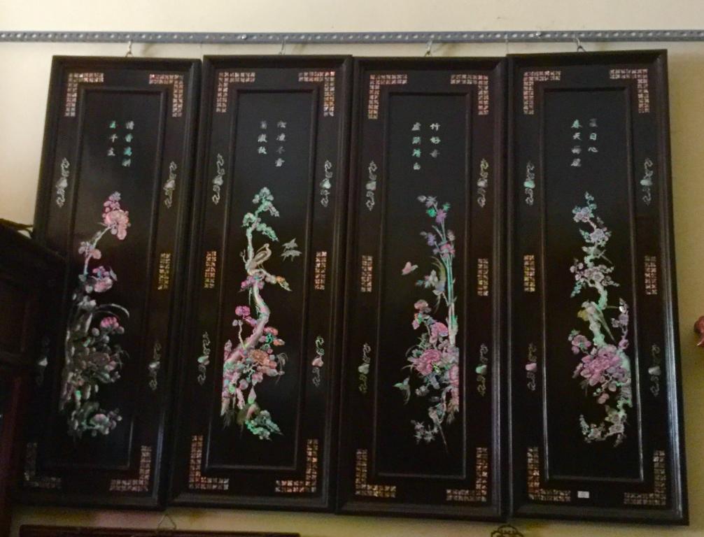  Cẩn xà cừ  tranh tứ quý tùng cúc trúc mai