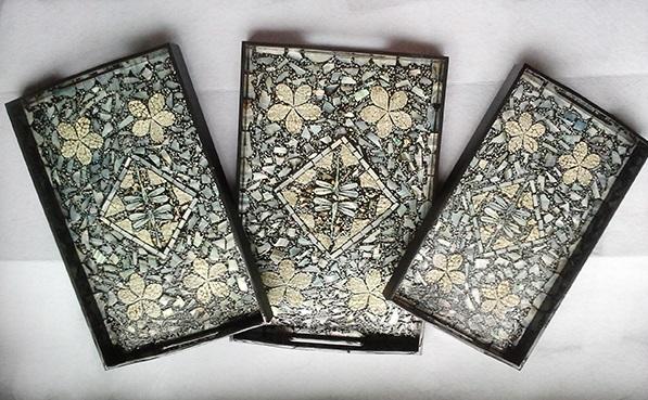 Khây sơn mài cẩn trai và vỏ trứng bộ 3 đa chức năng.